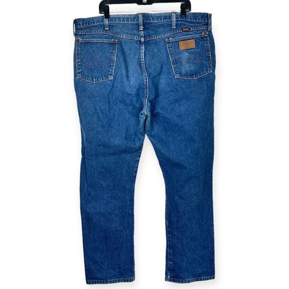 Vintage 90's Wrangler Men's 44x32 Classic Straight Made in USA Blue Jeans - Picture 2 of 5
